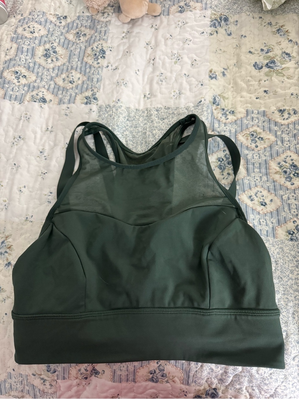 lululemon athletica Forest Green Mesh-Panel Sports Bra